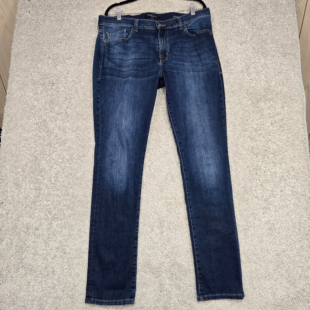 Fidelity‎ Torino Jeans Men's 36x34 Stretch Denim Slim Fit Modern Rainier blue